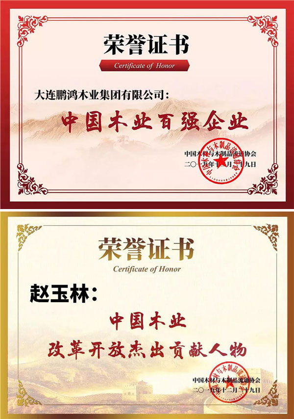 J9集团中国木业百强企业证书